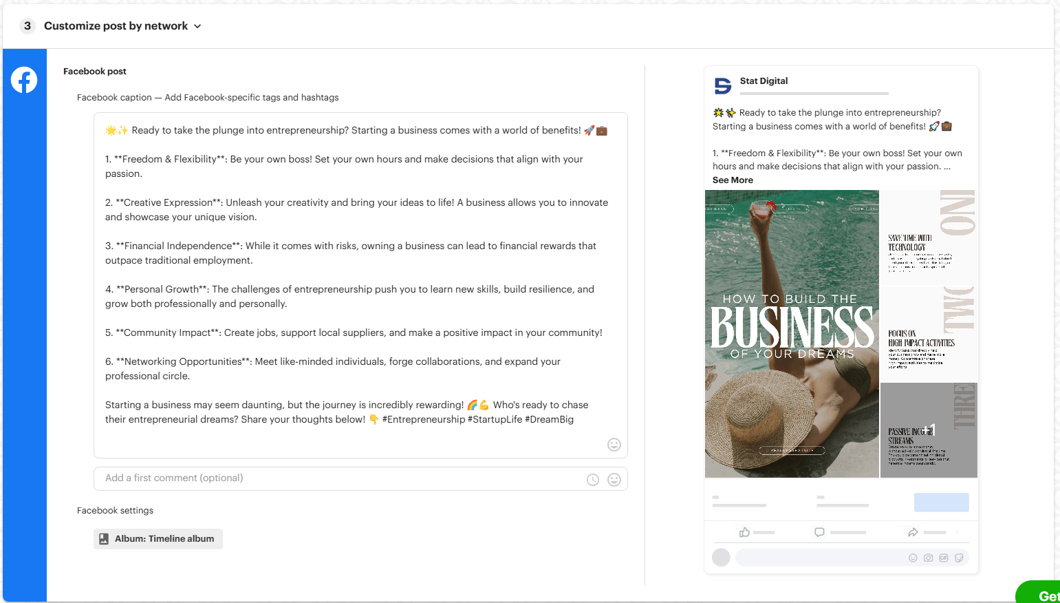 Facebook carousel posts