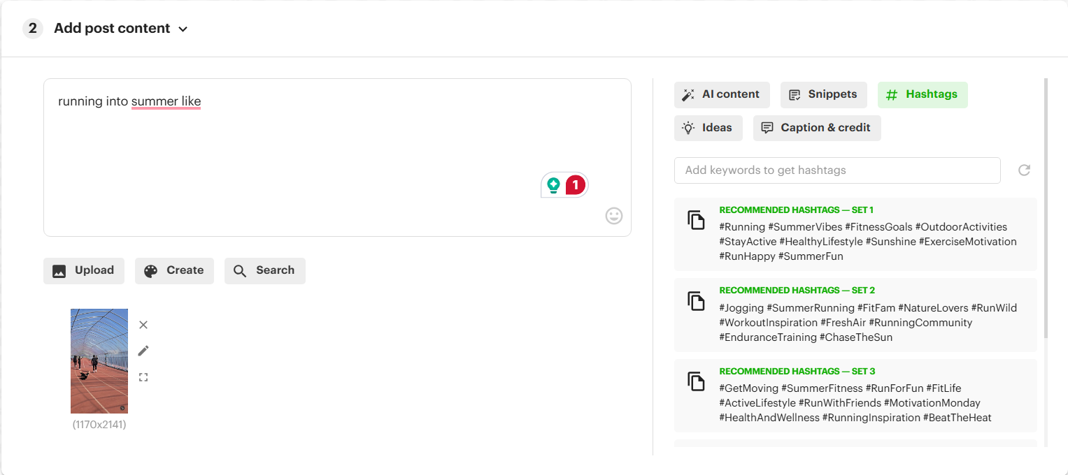 Generate hashtags